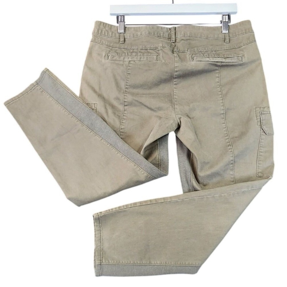 Gap Cargo Utility Pants Khaki Tan Women Size 12 Stretch Mixed Media Hiking Gorp